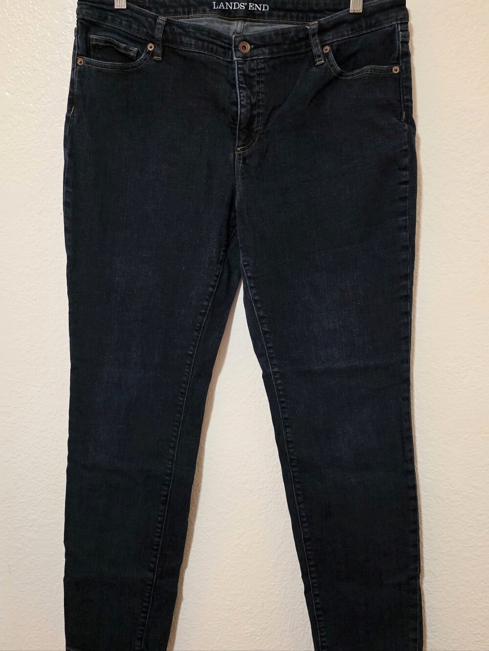 Lands' End Slim Leg Women’s Jeans - Dark Blue
